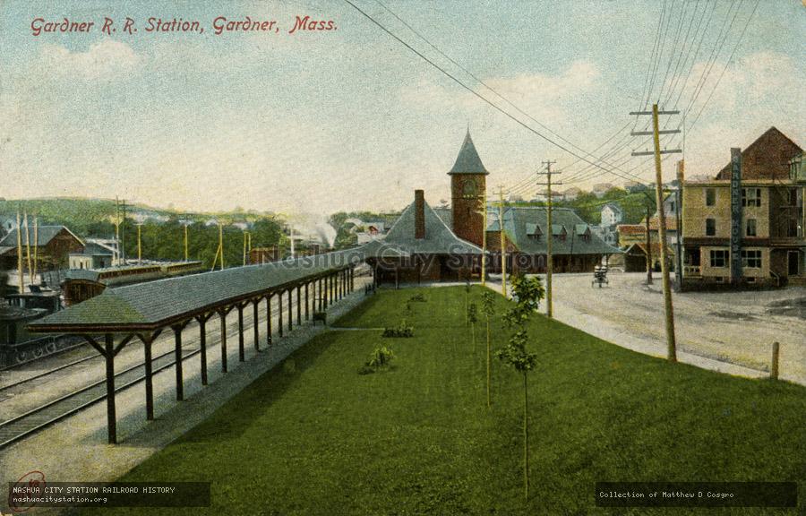 Postcard: Gardner Railroad Station, Gardner, Massachusetts